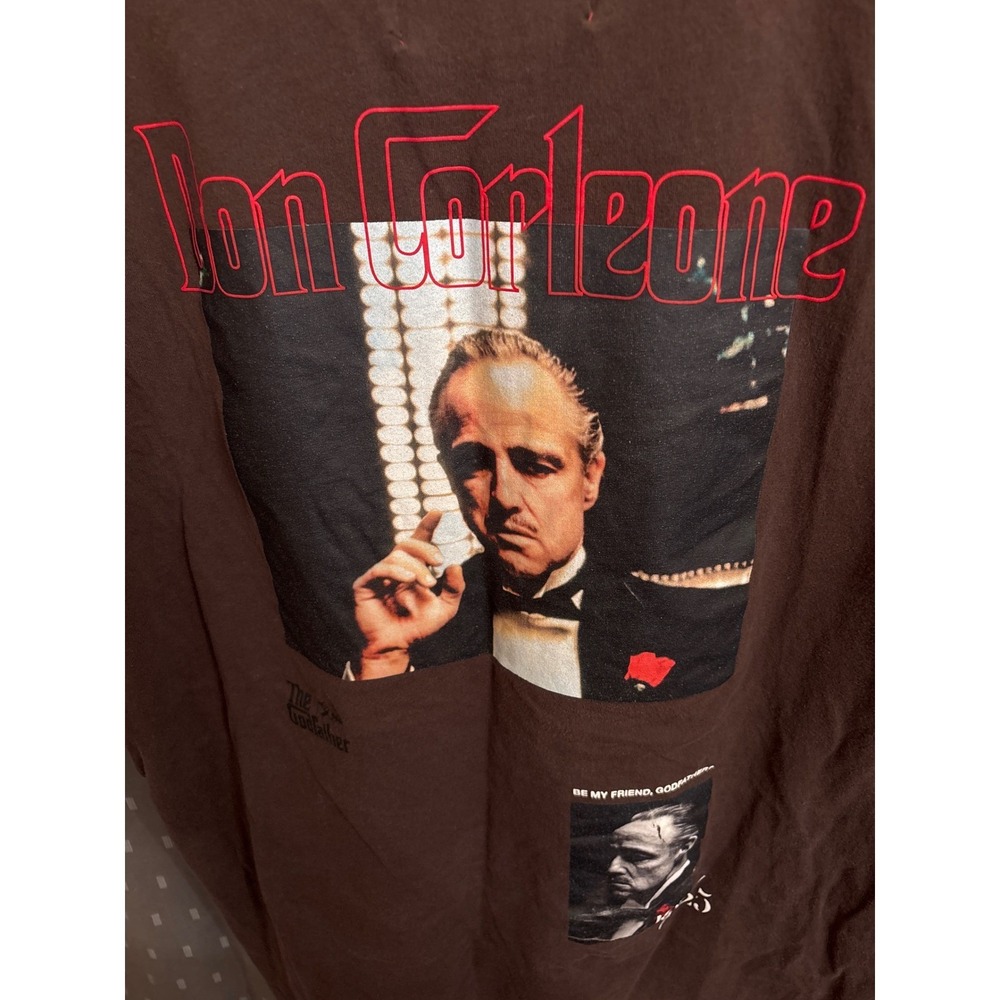 The Godfather Shoe Palace Don Corleone Graphic T-Shirt Brown Mens Large JM-9123 - Picture 2 of 8